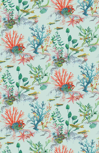 Coralline Under Water Green Wallpaper | Osborne & Little Europe