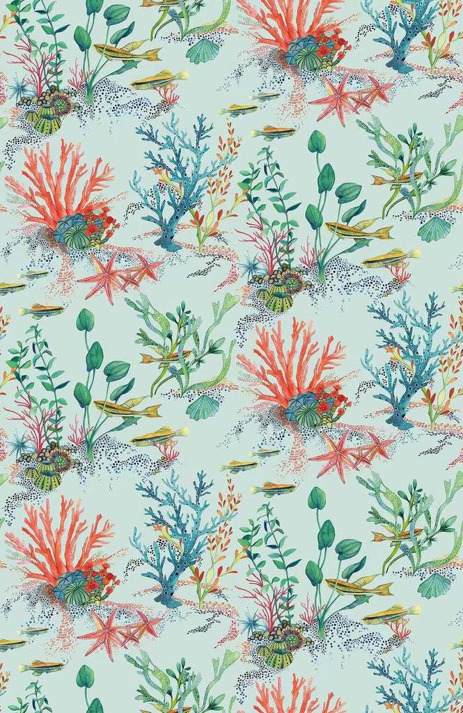 Coralline Under Water Green Wallpaper | Osborne & Little Europe