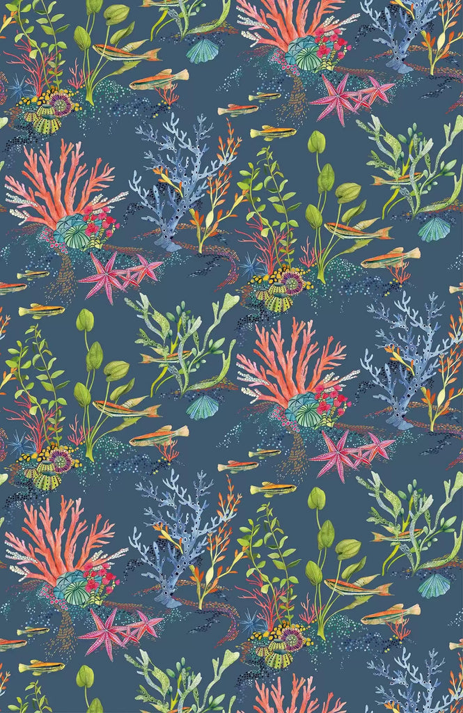 Coralline Under Water Blue Wallpaper | Osborne & Little Europe