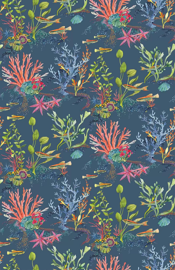 Coralline Under Water Blue | Osborne & Little Europe