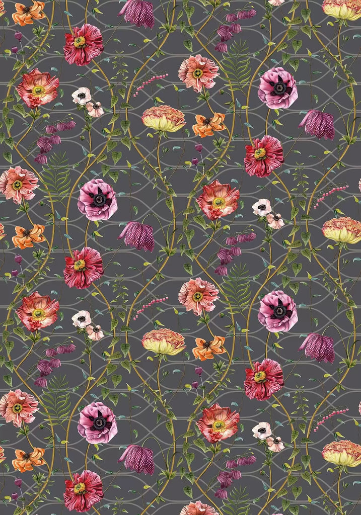 Lamorran Trail Floral Blooms  Wallpaper | Osborne & Little Europe