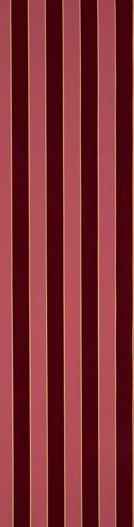Regency Flock Velvet Stripe Red Wallpaper | Osborne & Little Europe