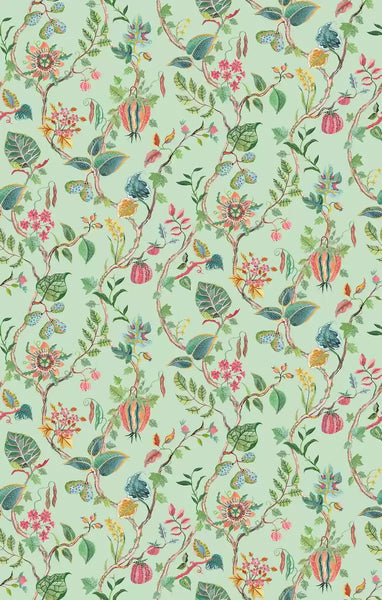 Mythica Passion Fruit Green Wallpaper | Osborne & Little Europe