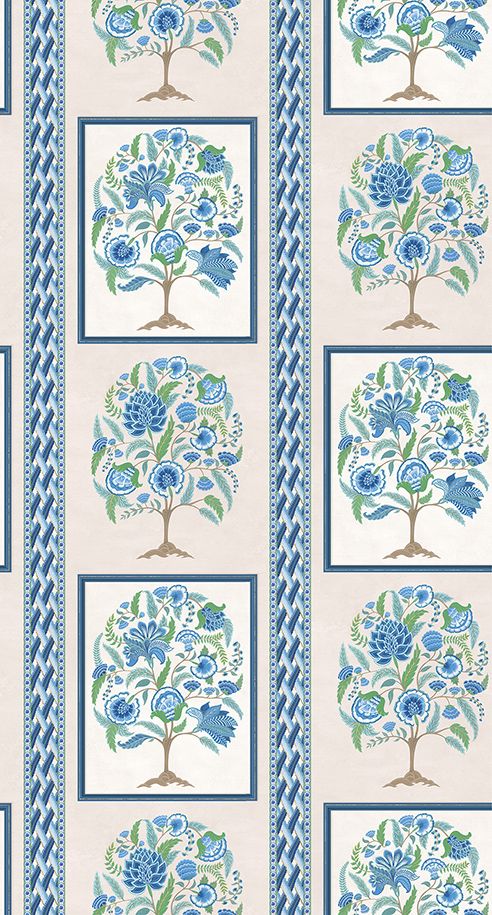 Taniska Tree of Life Blue Wallpaper | Osborne & Little Europe