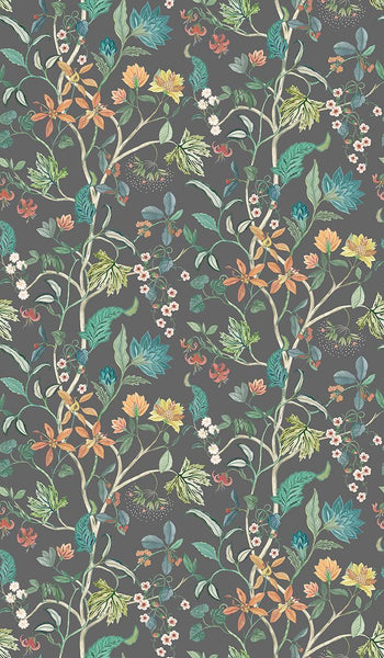 Chellah Indian Mughal Charcoal Wallpaper | Osborne & Little Europe