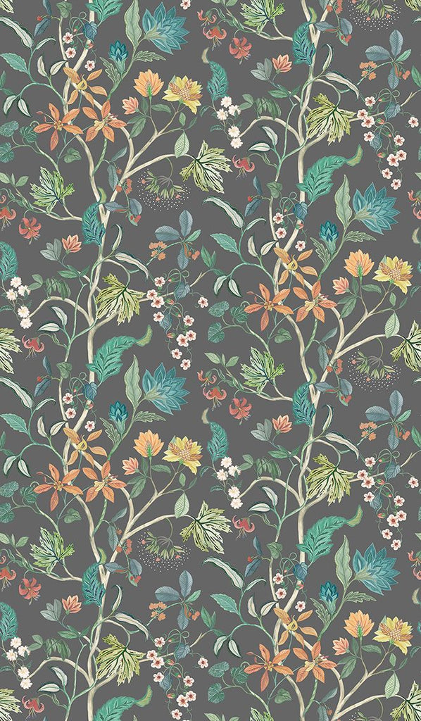 Chellah Indian Mughal Charcoal Wallpaper | Osborne & Little Europe