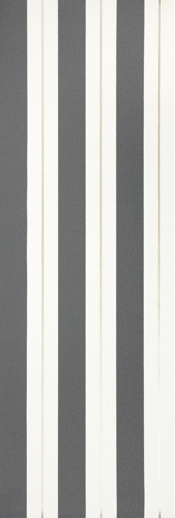 Bramante Broad Stripe Charcoal Wallpaper | Osborne & Little Europe