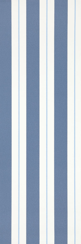 Bramante Broad Stripe Blue Wallpaper | Osborne & Little Europe