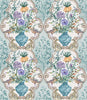 Sundara Ogee Damask Aqua Violet Wallpaper | Osborne & Little Europe