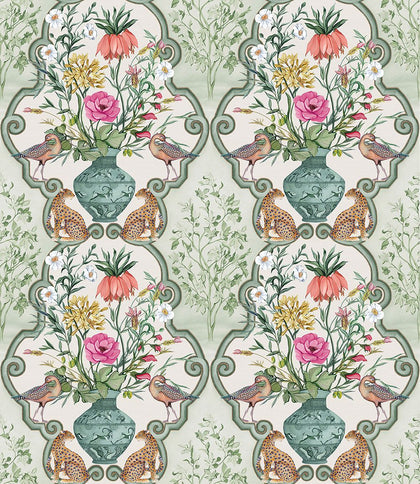 Sundara Ogee Damask Sage Pink | Osborne & Little Europe