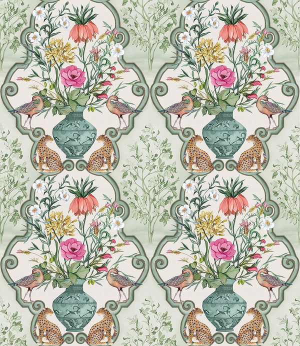 Sundara Ogee Damask Sage Pink | Osborne & Little Europe