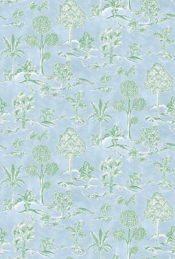 Karuna Toile Pastel Sky Leaf | Osborne & Little Europe