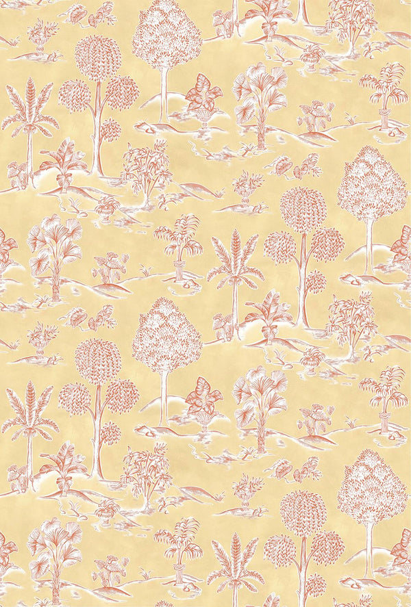 Karuna Toile Pastel Yellow Terracotta | Osborne & Little Europe