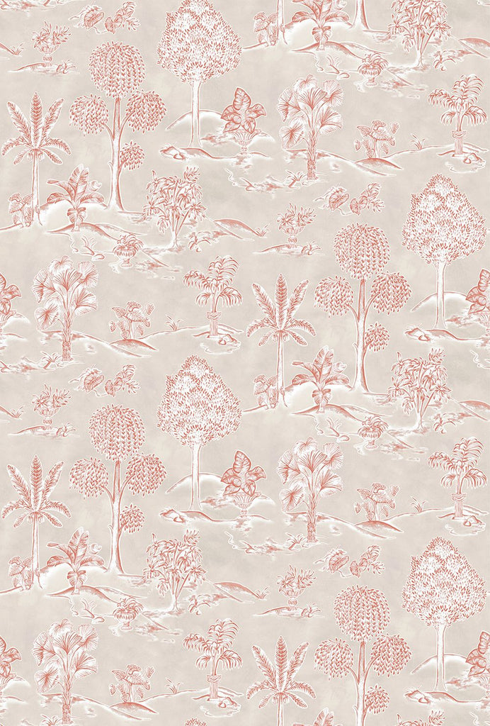 Karuna Toile Pastel Taupe Terracotta | Osborne & Little Europe