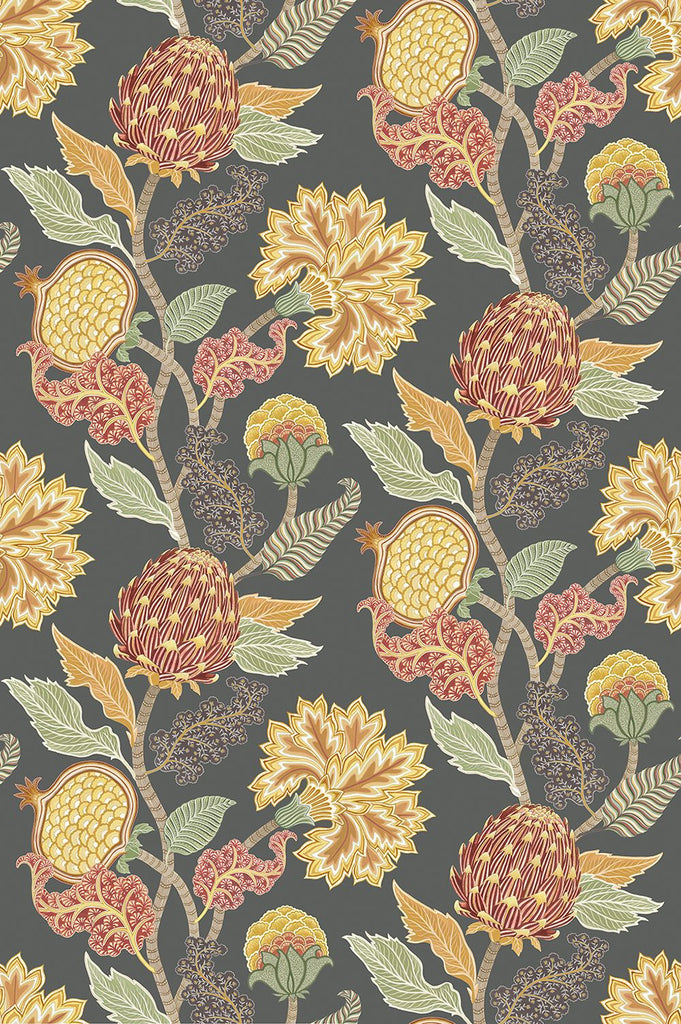Cynara Fruit Charcoal Wallpaper | Osborne & Little Europe