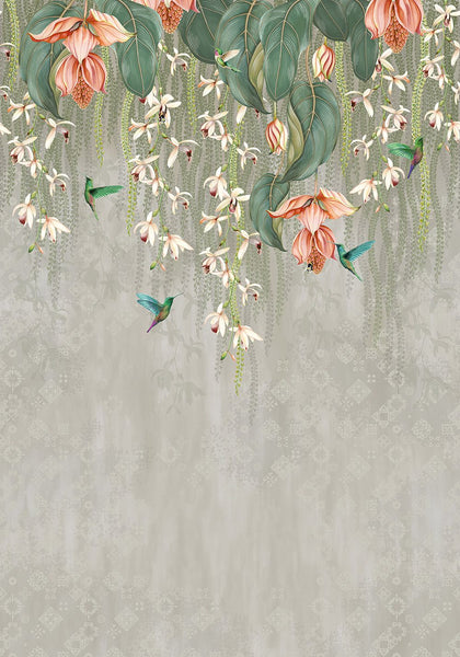 Trailing Orchid Panel Metallic Gold Wallpaper | Osborne & Little Europe