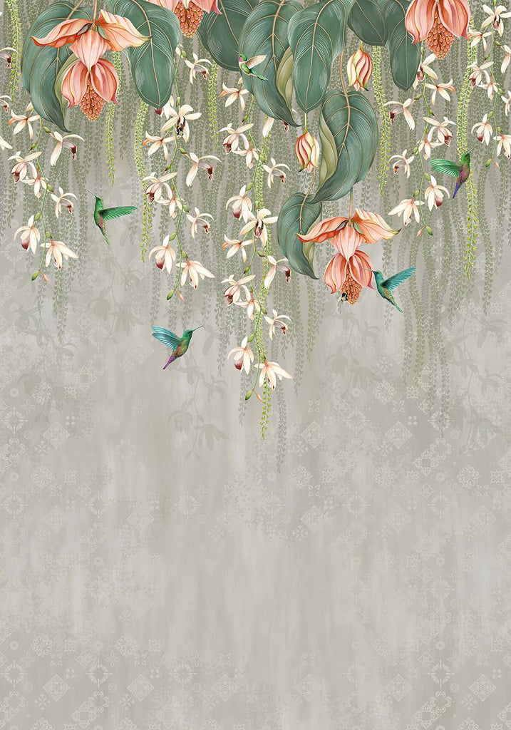 Trailing Orchid Panel Metallic Gold Wallpaper | Osborne & Little Europe