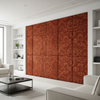 Embossed Floral Scroll Rustic Sienna Upholstered Wall Panel | Architectural Fabrics