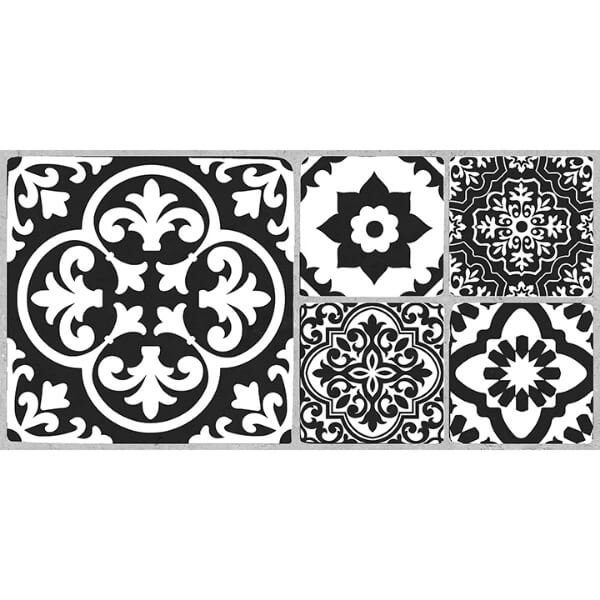Wallcovering's Back Wait—the title is already in English. "Valencia Charcoal Peel and Stick Floor Tiles" is English, so the translation is just the same text. | Jeffrey Stevens