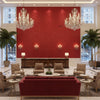 Moroccan Crimson Geometric Basketweave | Hollywood Wallcoverings