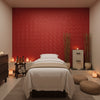 Moroccan Crimson Geometric Basketweave | Hollywood Wallcoverings