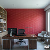 Moroccan Crimson Geometric Basketweave | Hollywood Wallcoverings