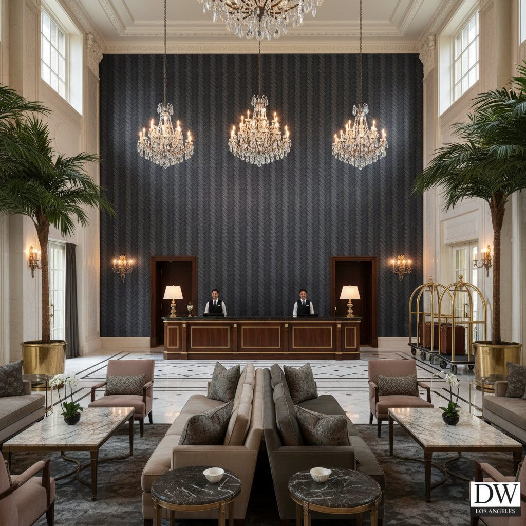 Moroccan Midnight Basketweave | Hollywood Wallcoverings