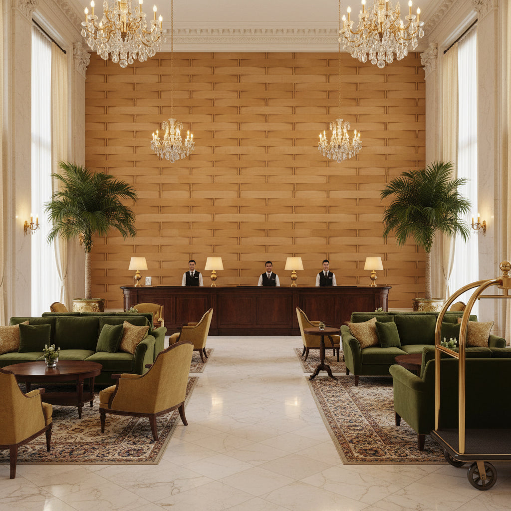 Biscay Bay Faux Pine Crosshatch | Hollywood Wallcoverings