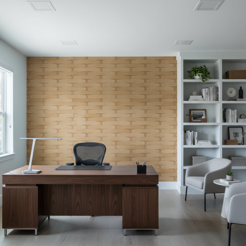 Biscay Bay Faux Pine Crosshatch | Hollywood Wallcoverings
