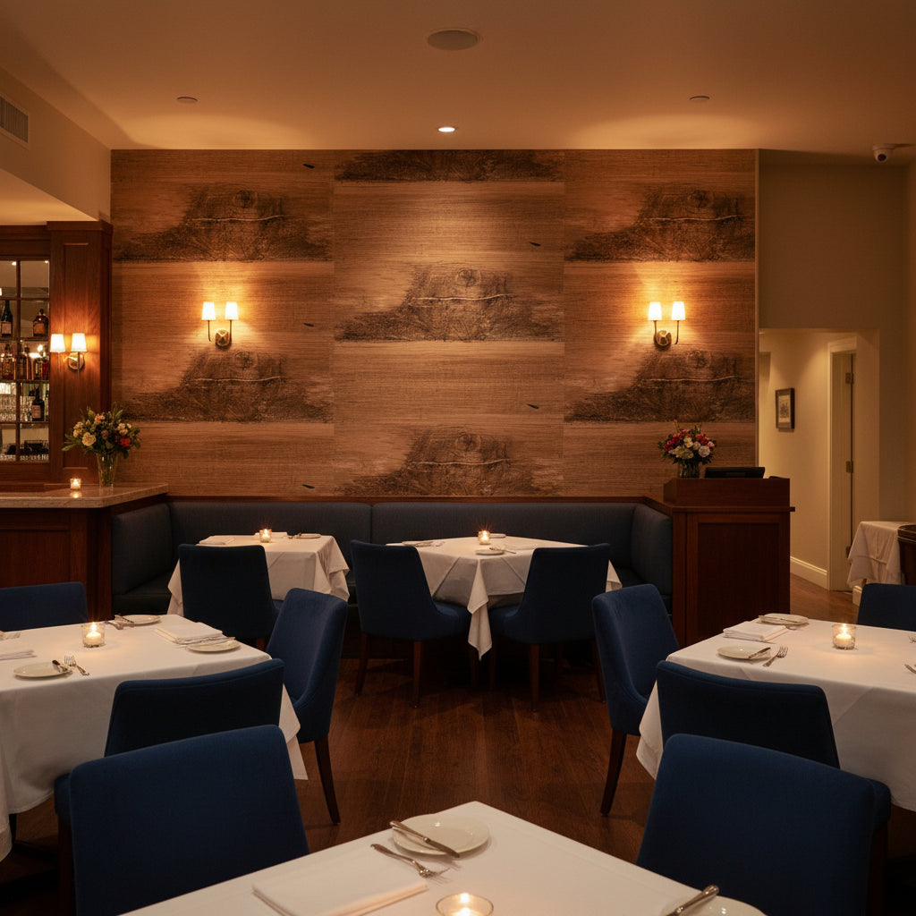 Biscay Bay Rustic Cherry Wood Grain | Hollywood Wallcoverings