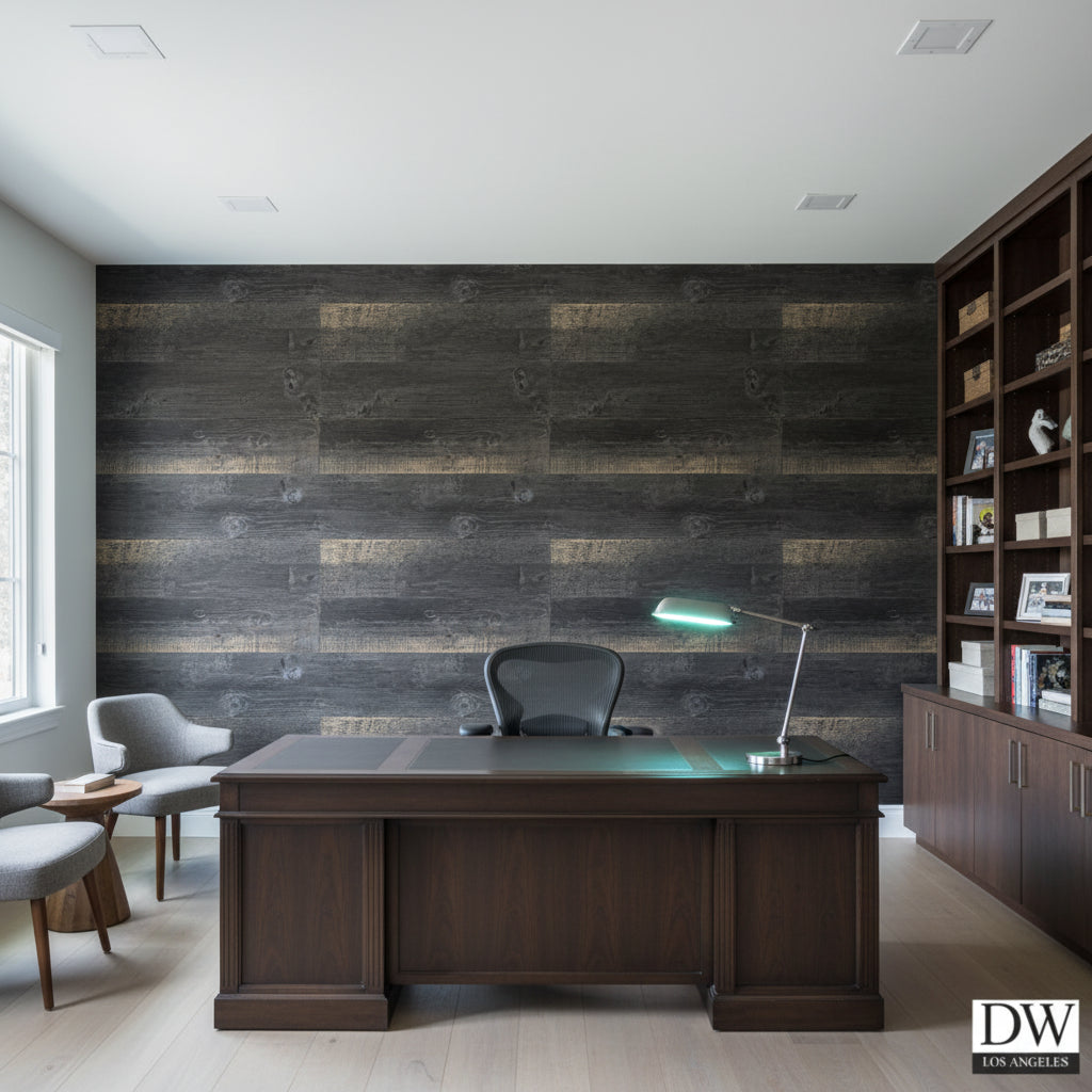 Bosa Marina Midnight Wood Plank | Hollywood Wallcoverings