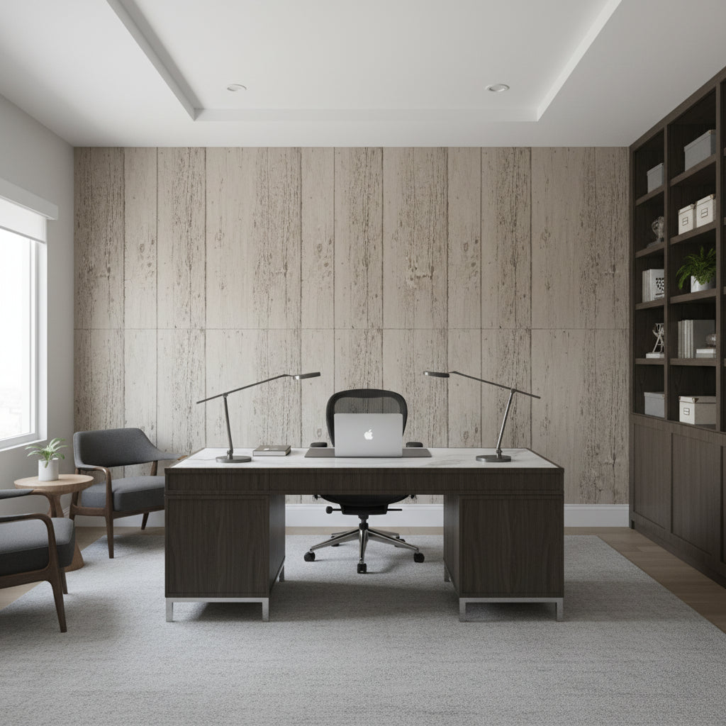 Bosa Marina Rustic Taupe Wood Grain | Hollywood Wallcoverings
