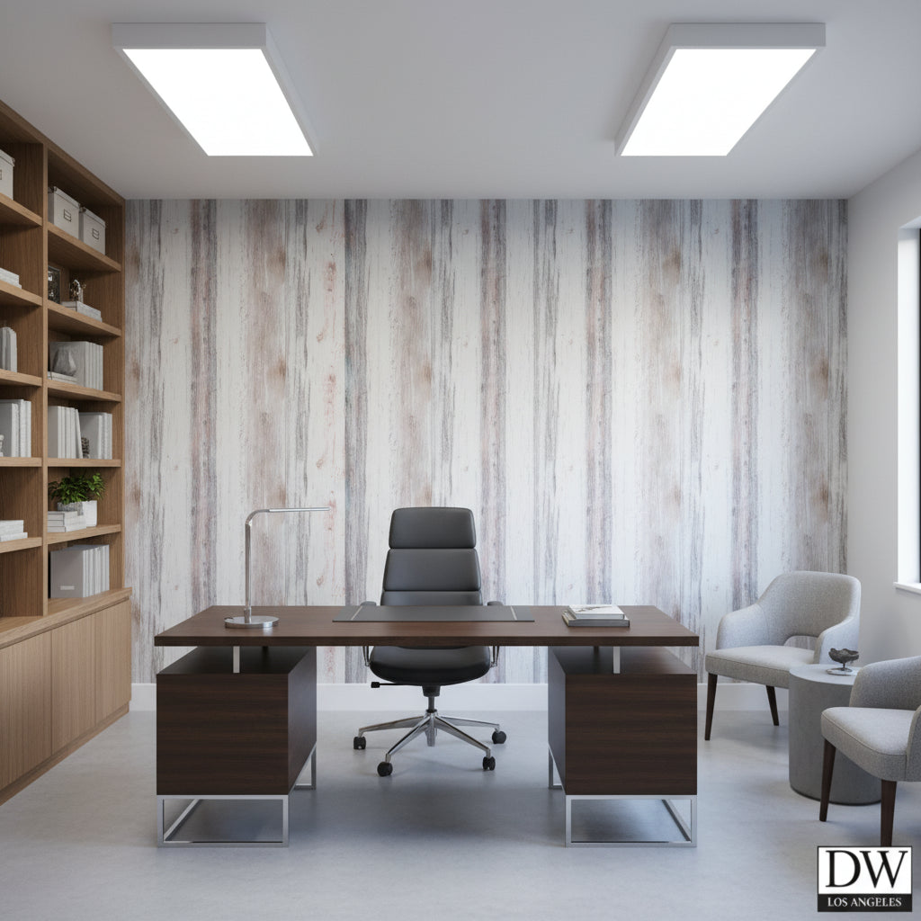 Bosa Marina Rustic Painted Wood Graid | Hollywood Wallcoverings