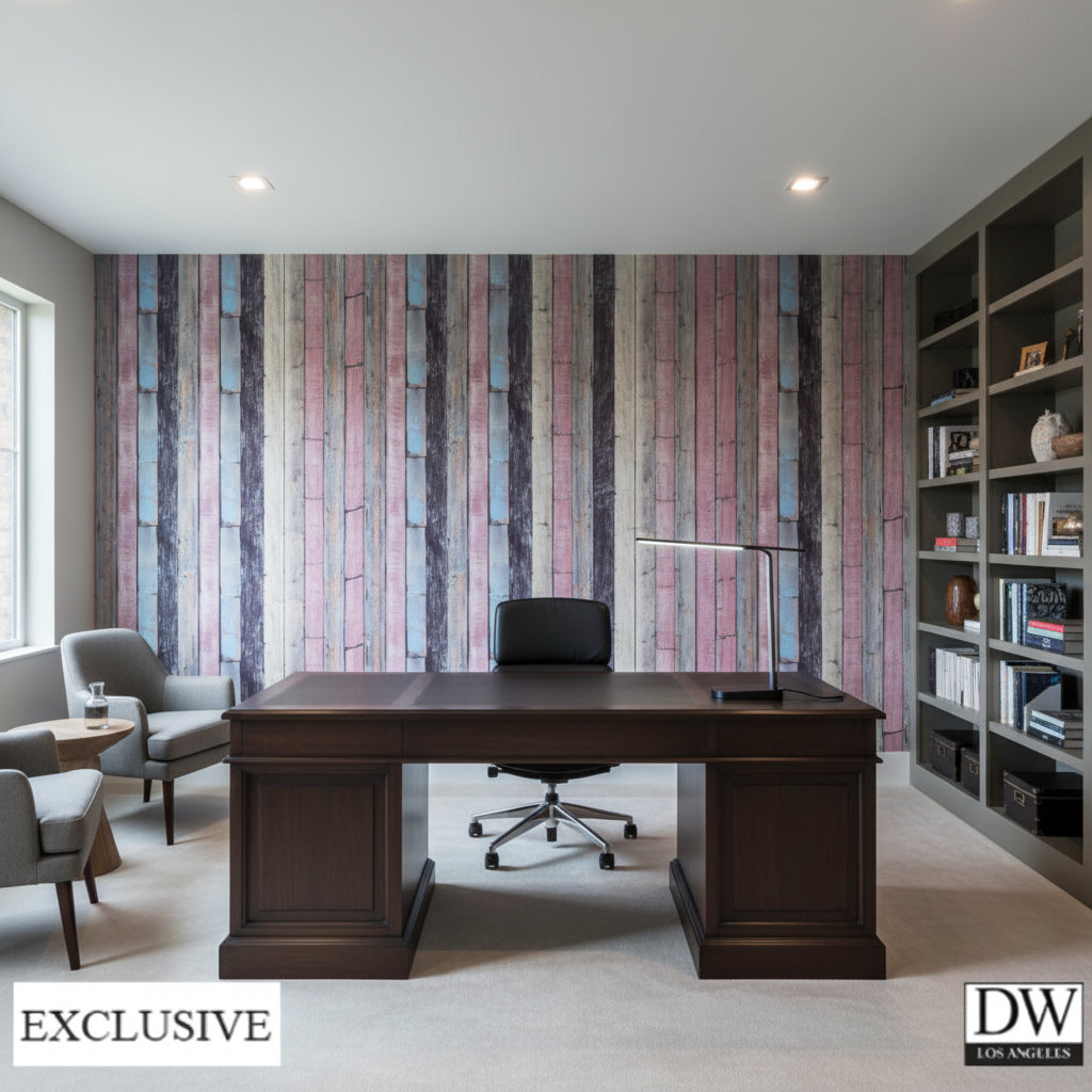 Bosa Marina Rustic Plum Wood Grain | Hollywood Wallcoverings