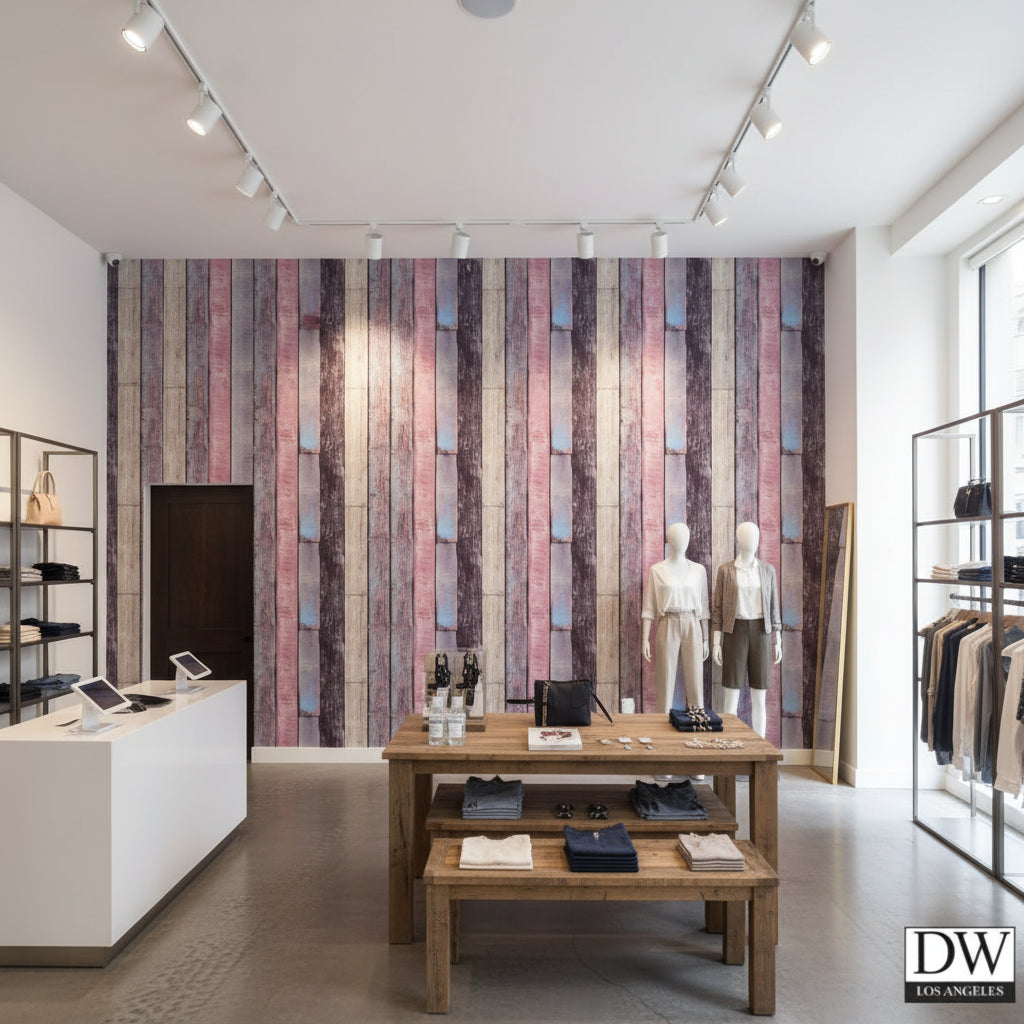 Bosa Marina Rustic Plum Wood Grain | Hollywood Wallcoverings