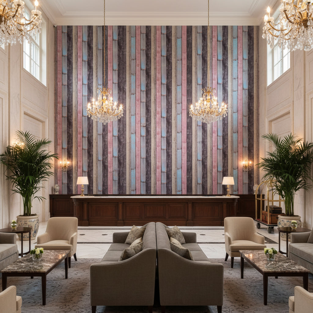 Bosa Marina Rustic Plum Wood Grain | Hollywood Wallcoverings