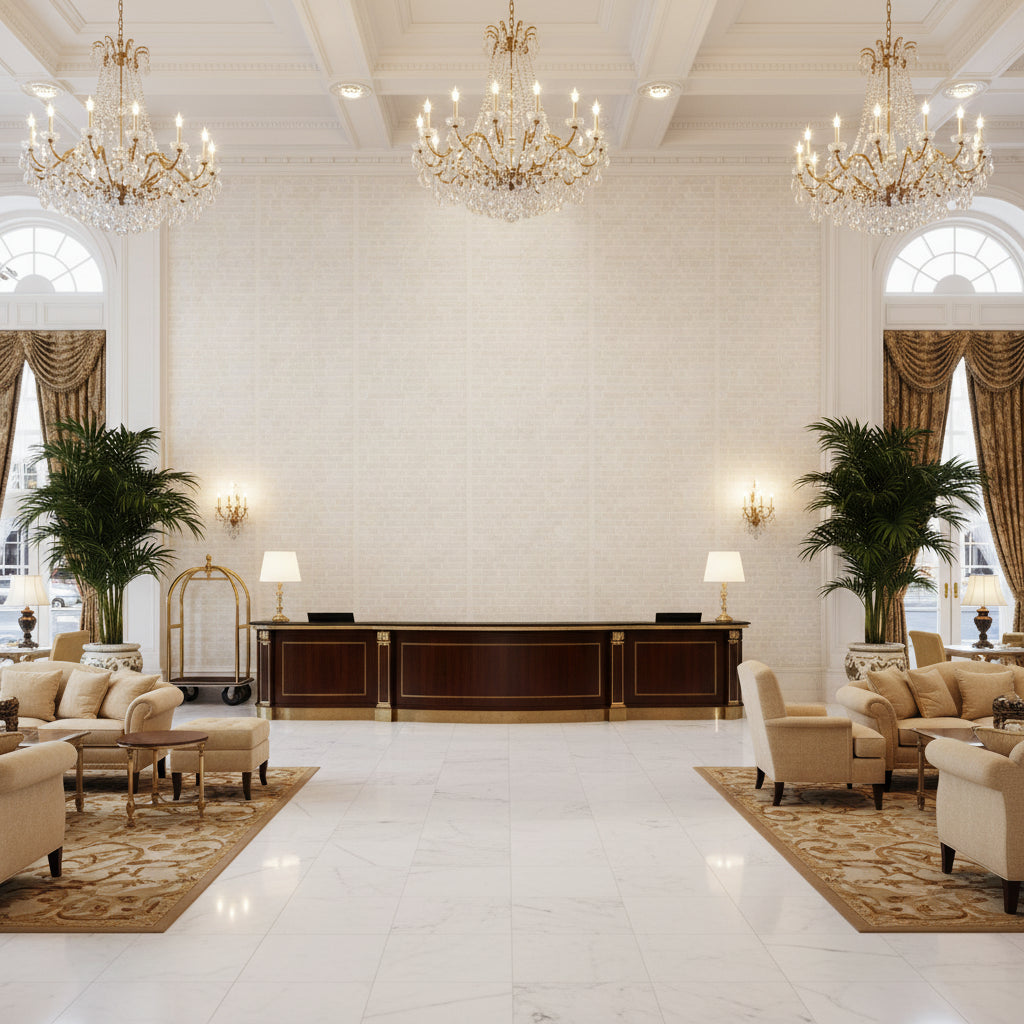 Vomera Pearl Faux Tile | Hollywood Wallcoverings