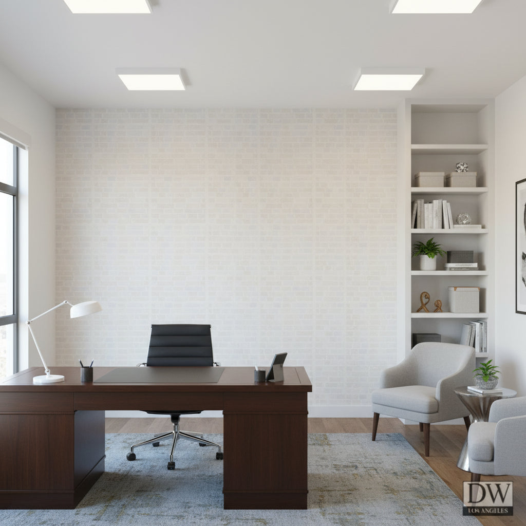Vomera Pearl Faux Tile | Hollywood Wallcoverings