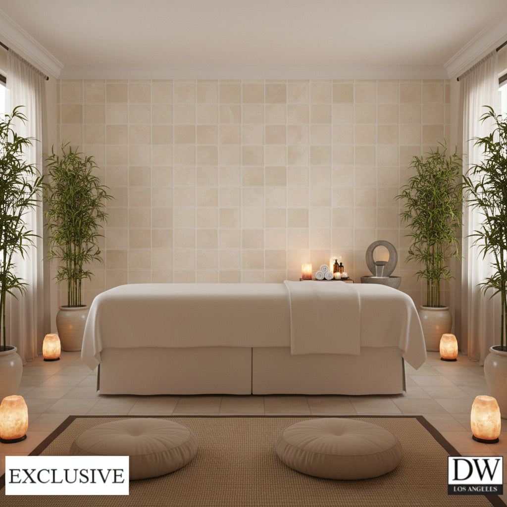Vomera Cream Faux Tile | Hollywood Wallcoverings