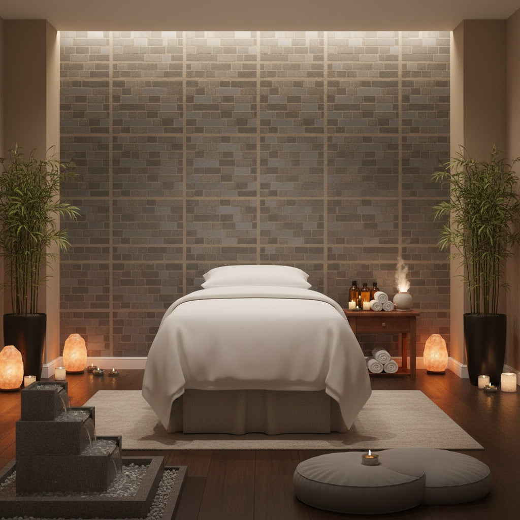 Vomera Greystone Faux Tile | Hollywood Wallcoverings
