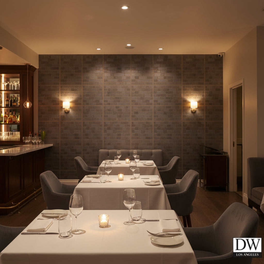 Vomera Greystone Faux Tile | Hollywood Wallcoverings