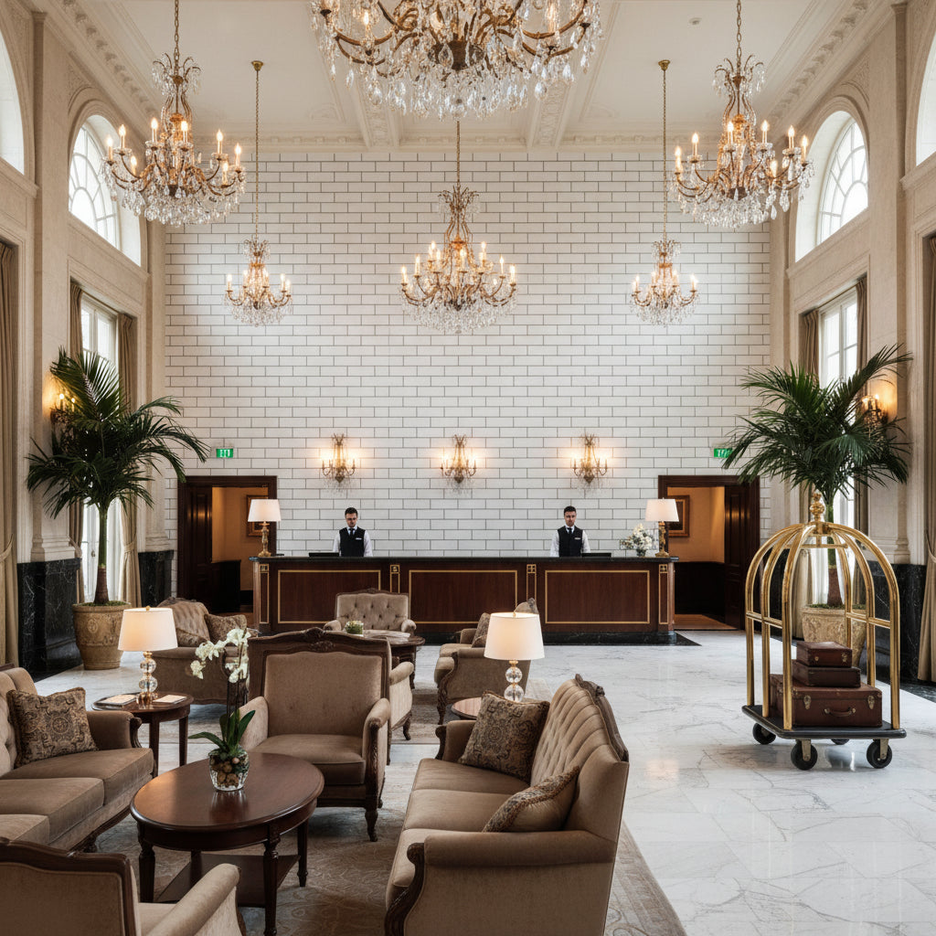 Vomera Porcelain Faux Tile | Hollywood Wallcoverings