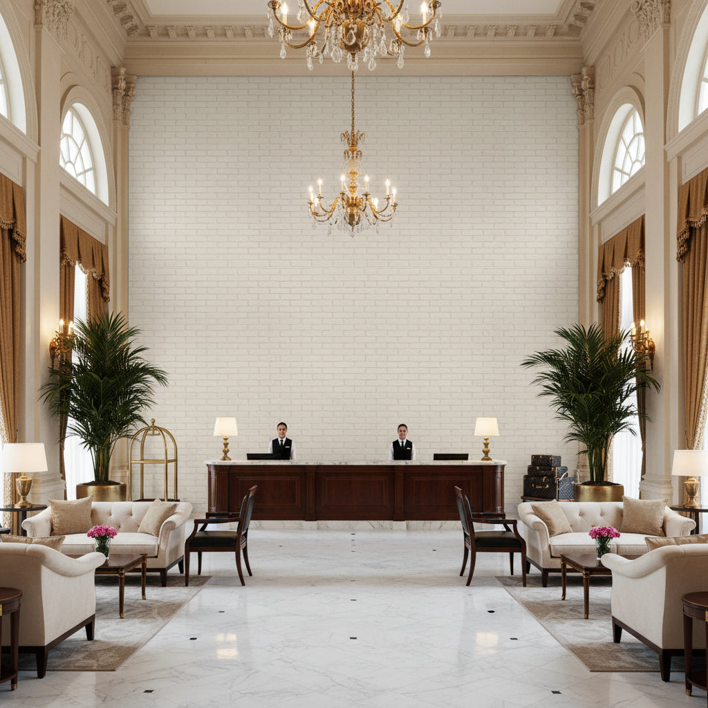 Vomera Snow Faux Tile | Hollywood Wallcoverings
