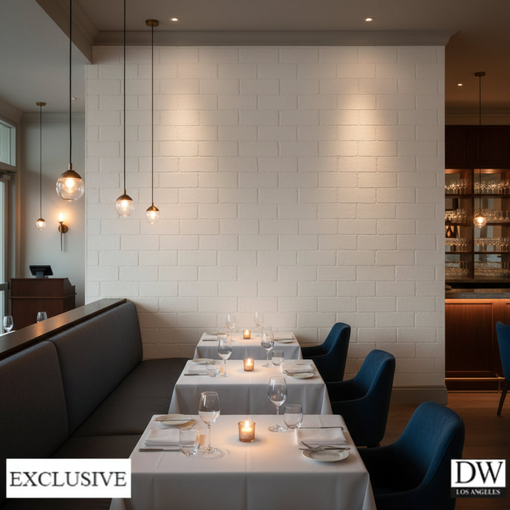 Vomera Snow Faux Tile | Hollywood Wallcoverings