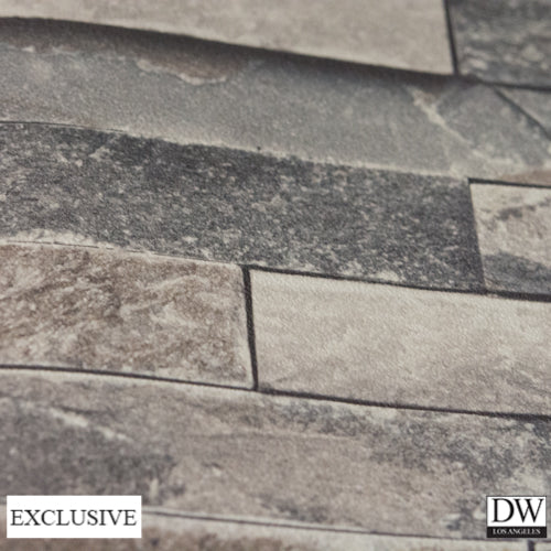 Vomera Aged Travertine Faux Tile | Hollywood Wallcoverings