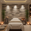 Vomera Aged Travertine Faux Tile | Hollywood Wallcoverings