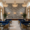 Vomera Aged Travertine Faux Tile | Hollywood Wallcoverings