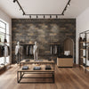Vomera Midnight Travertine Faux Tile | Hollywood Wallcoverings