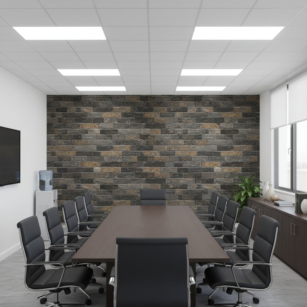 Vomera Midnight Travertine Faux Tile | Hollywood Wallcoverings