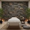 Vomera Midnight Travertine Faux Tile | Hollywood Wallcoverings